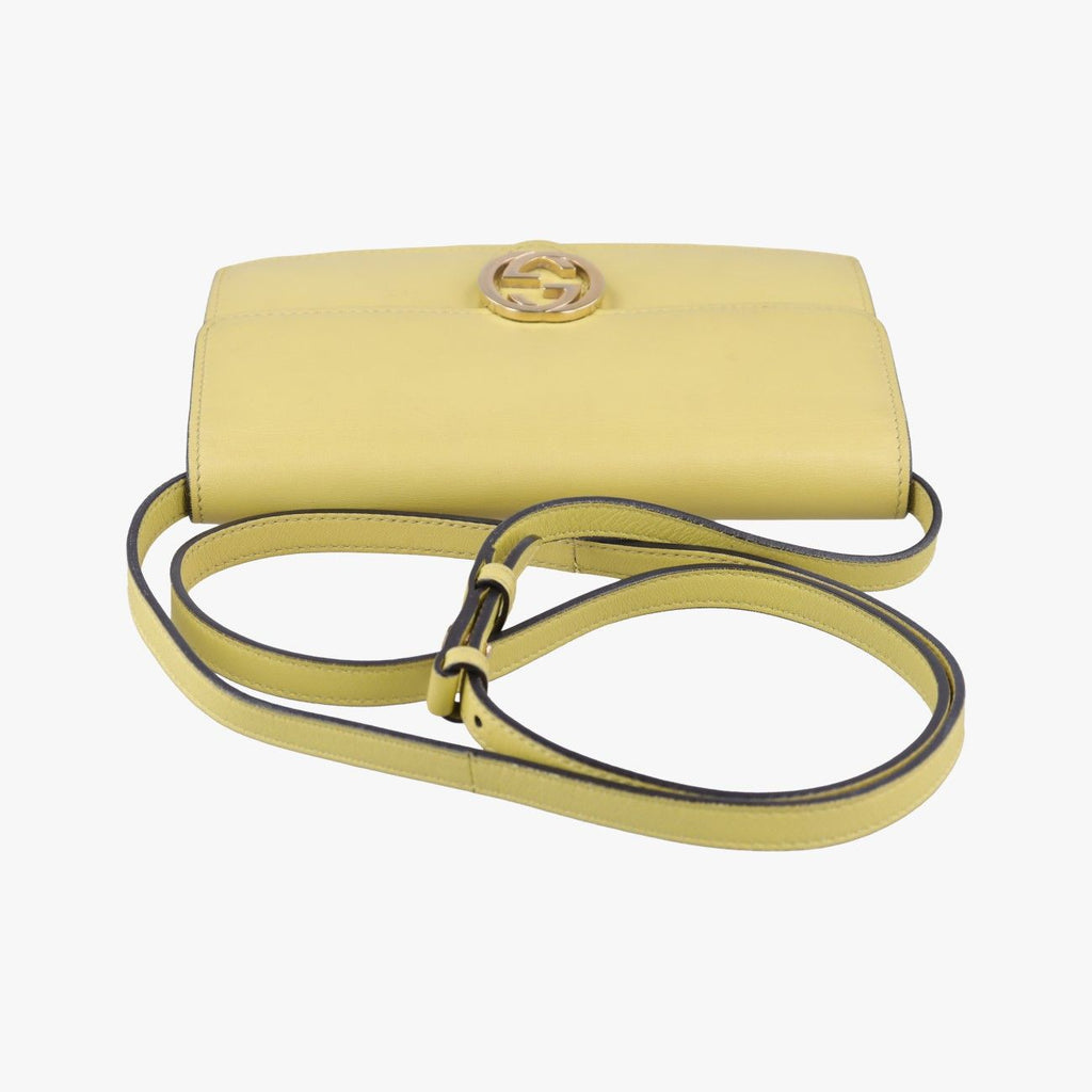 Gucci Interlocking Yellow Leather Shoulder — view 8