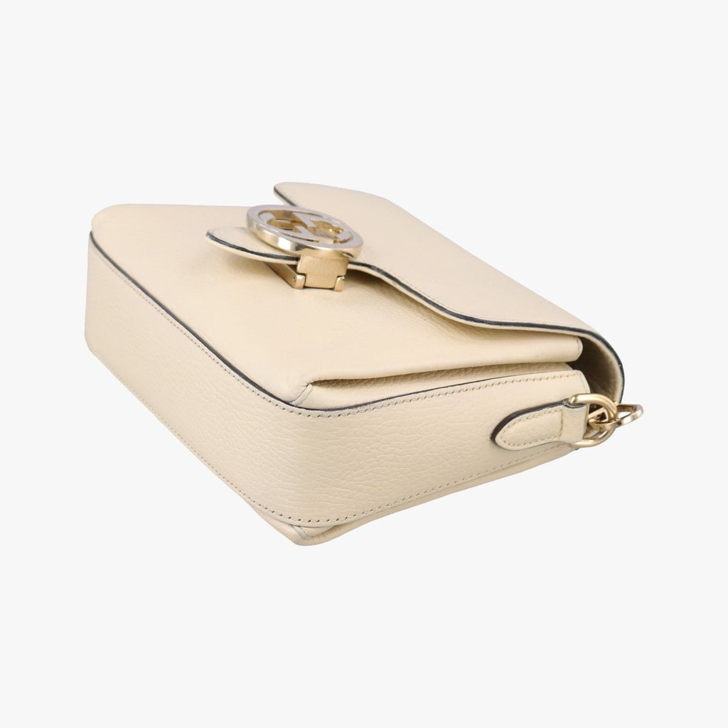 Gucci Interlocking Ivory Leather Shoulder — view 4