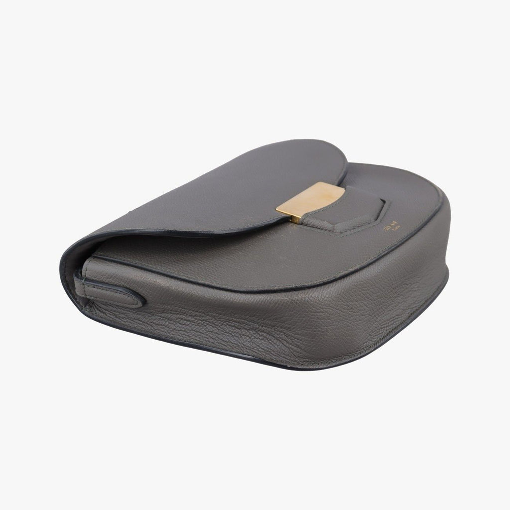 Celine Trotter Compact Gray Leather Shoulder — view 5