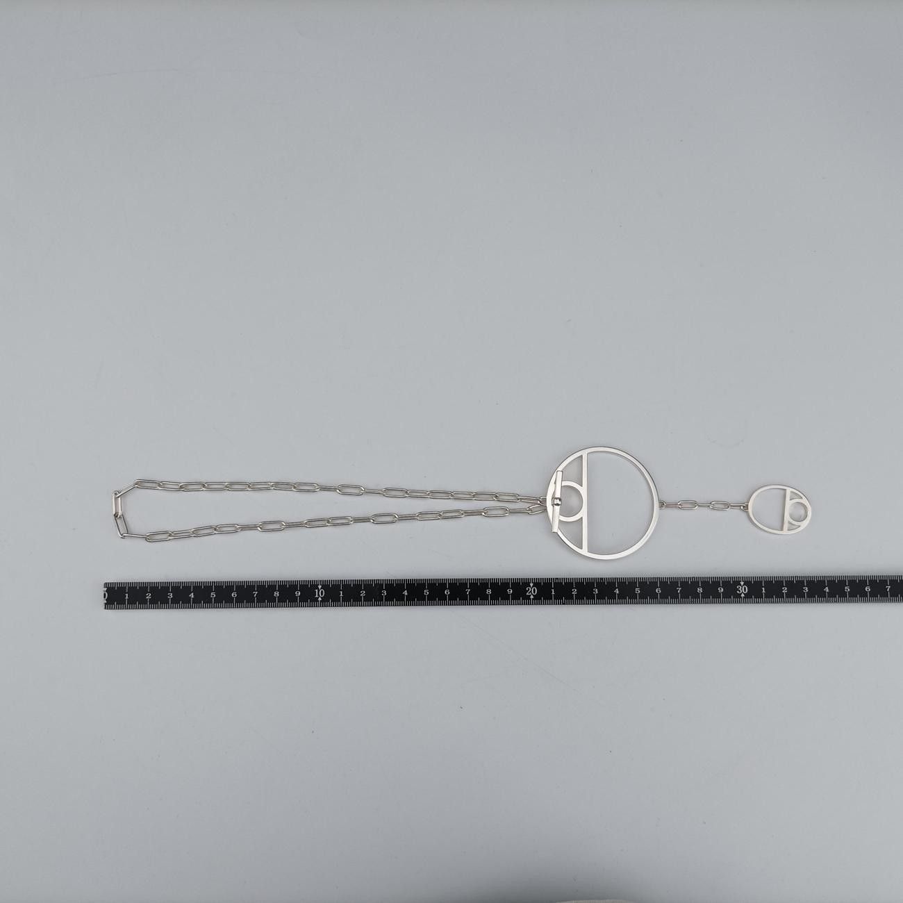 Hermes Chaine D'ancre Game Silver Necklace — view 4