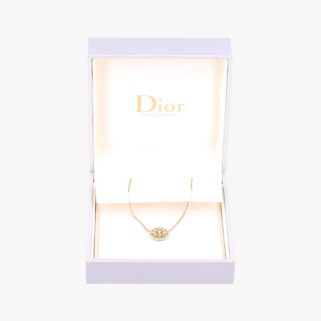 Dior Rose Des Vents Medallion Gold Green Necklace — view 4