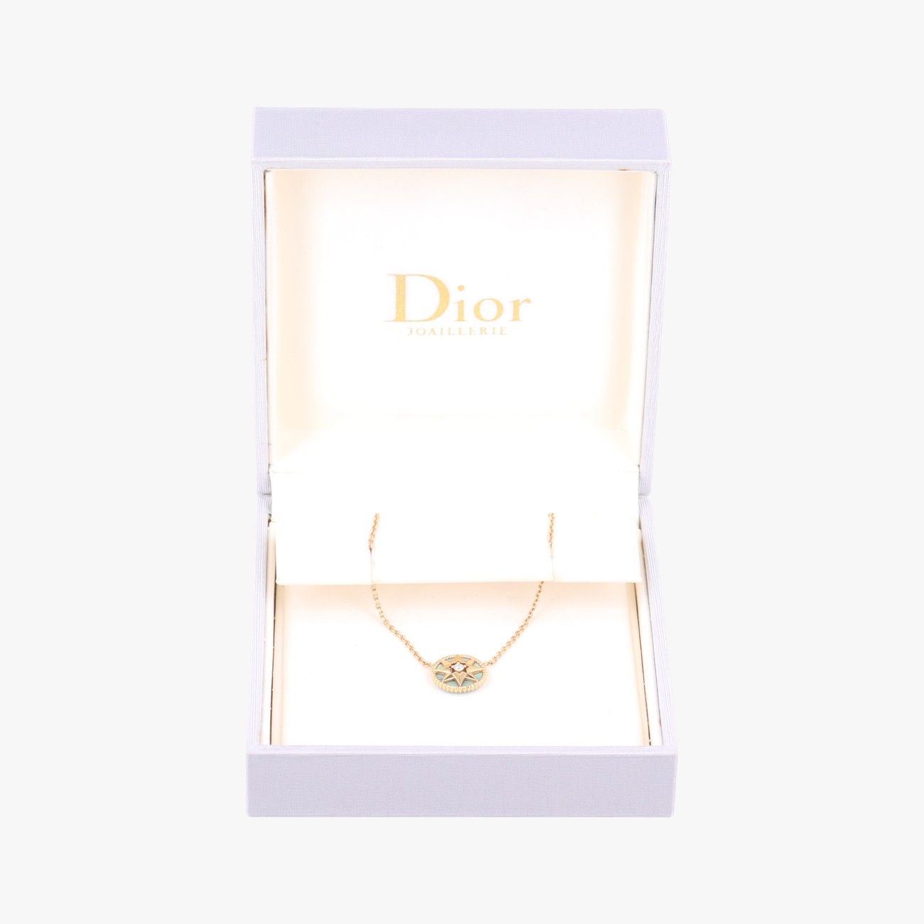 Dior Rose Des Vents Medallion Gold Green Necklace — view 4