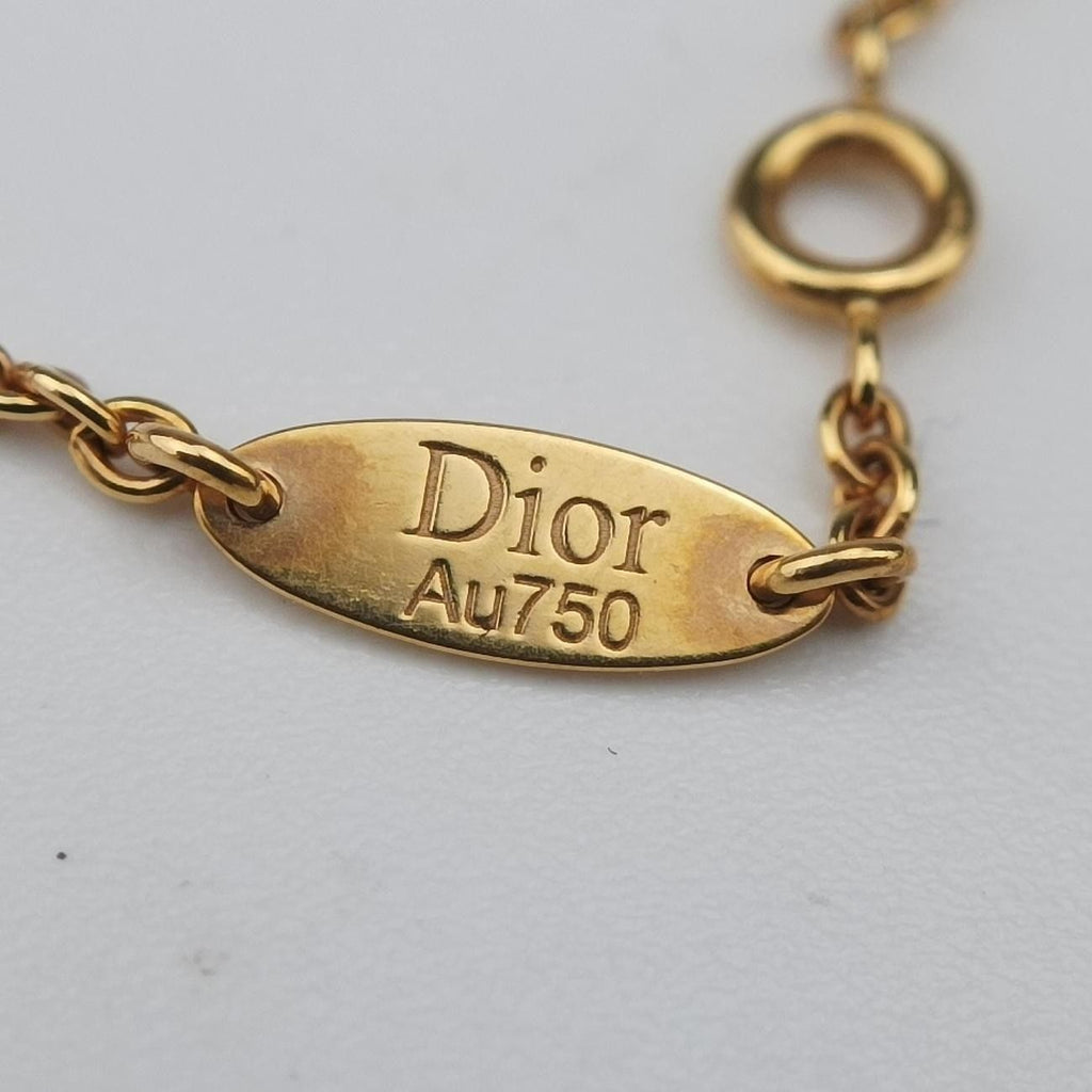 Dior Rose Des Vents Medallion Gold Green Necklace — view 7