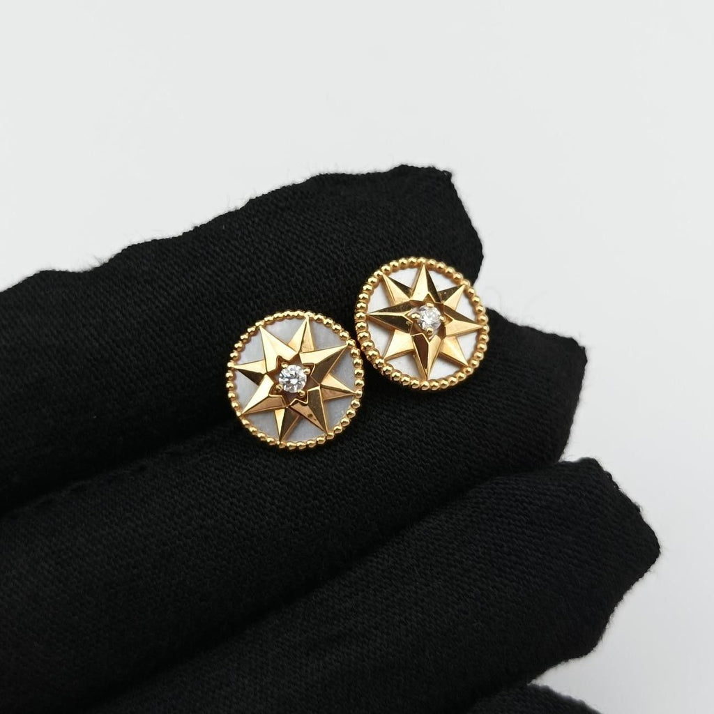 Dior Rose Des Vents White Yellow Gold Earring — view 4