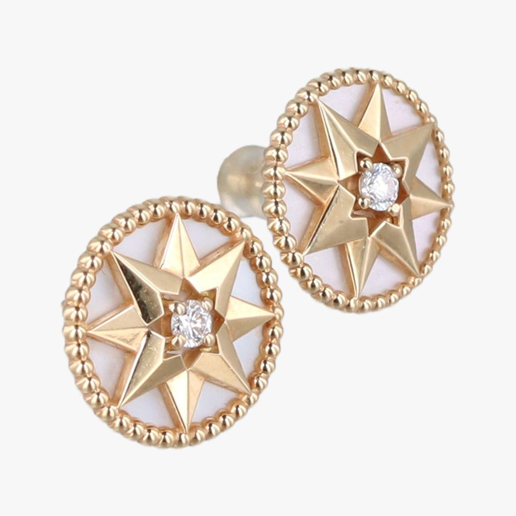 Dior Rose Des Vents White Yellow Gold Earring — view 3