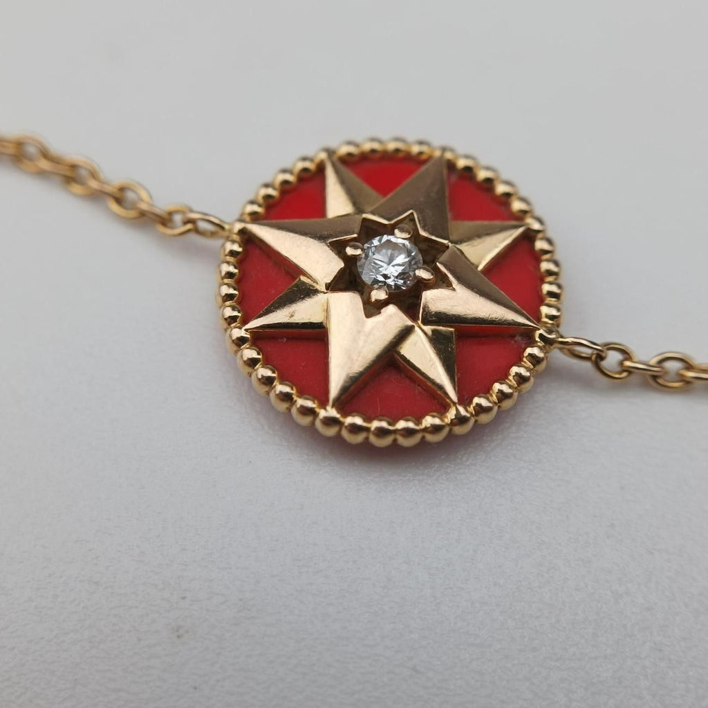 Dior Rose Des Vents Medallion Red Gold Bracelet — view 9