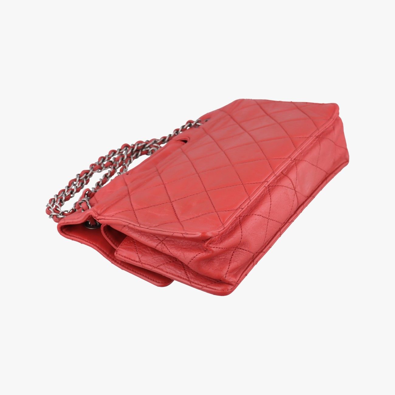 Chanel Quilted Turnlock 2.55 Red Lambskin Handbag — view 7
