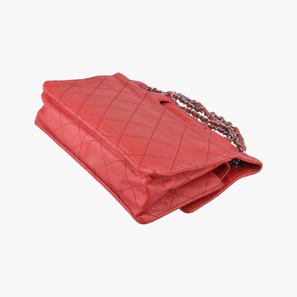 Chanel Quilted Turnlock 2.55 Red Lambskin Handbag — view 6