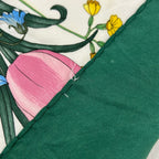 Gucci Scarf White Green Multi Floral Pattern — view 7