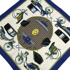 Hermes Scarf Carre 90 Blue Ivory Multi les Voitures a Transformation