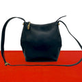 Gucci Vintage GG Logo Bamboo Leather Shoulder Bag Crossbody Pochette Navy