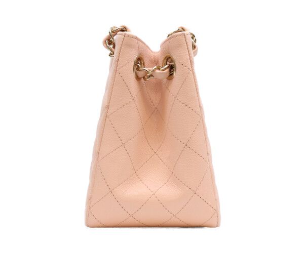 Chanel Pink Caviar Gold Mini Bucket — view 4