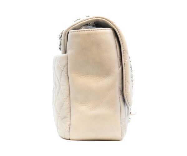 Chanel Gray Calf Rain Deca Quilted 35 Single Flap Silver — view 4