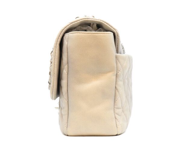 Chanel Gray Calf Rain Deca Quilted 35 Single Flap Silver — view 2