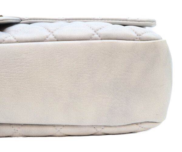 Chanel Gray Calf Rain Deca Quilted 35 Single Flap Silver — view 7
