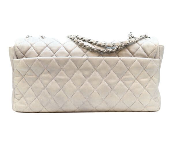 Chanel Gray Calf Rain Deca Quilted 35 Single Flap Silver — view 3