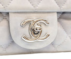 Chanel Gray Calf Rain Deca Quilted 35 Single Flap Silver — view 6