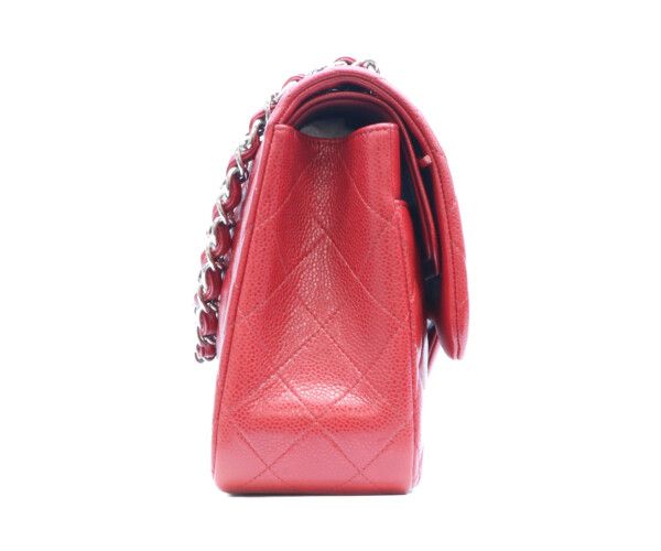 Chanel Red Caviar Silver Double Flap Deca Quilted 30 — view 4
