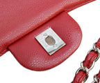 Chanel Red Caviar Silver Double Flap Deca Quilted 30 — view 9