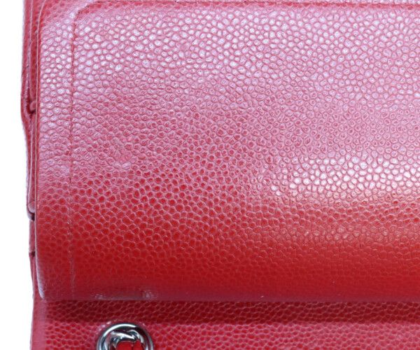 Chanel Red Caviar Silver Double Flap Deca Quilted 30 — view 8
