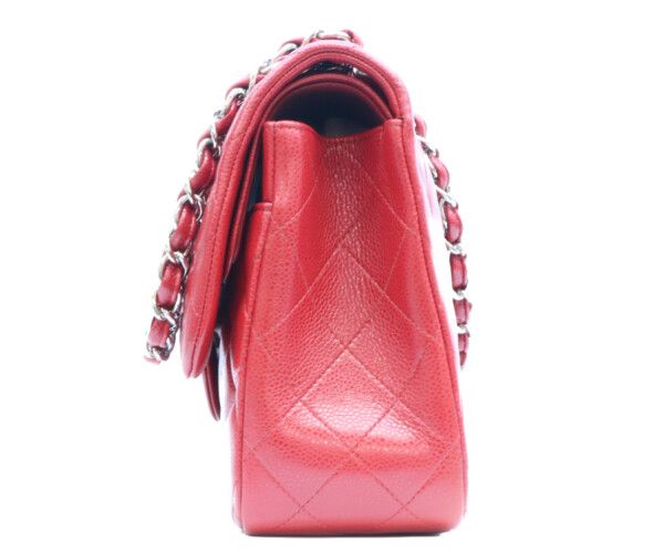 Chanel Red Caviar Silver Double Flap Deca Quilted 30 — view 2