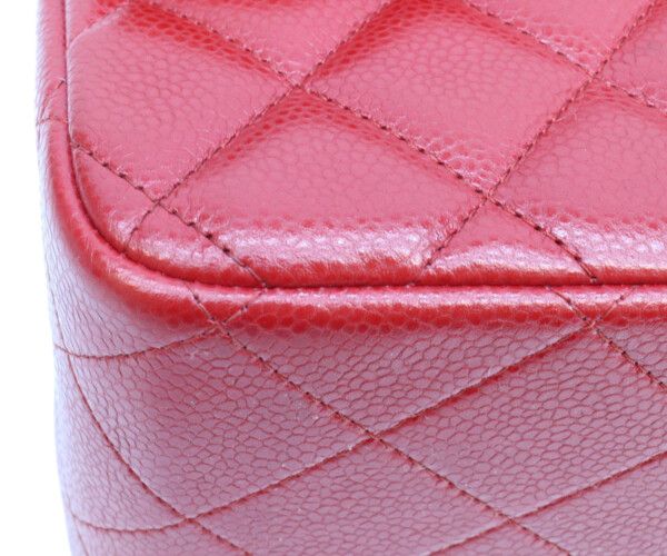 Chanel Red Caviar Silver Double Flap Deca Quilted 30 — view 7