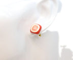 Chanel Pink Square Stone CC Logo Earrings — view 7