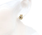 Chanel 14c Gold Round CC Logo Ribbon Earrings — view 7