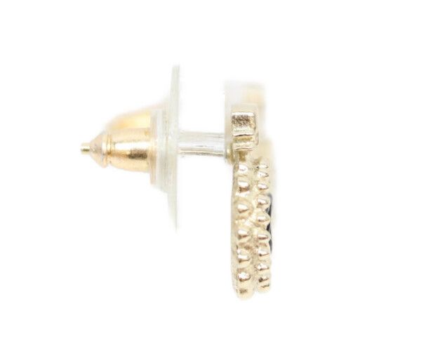 Chanel 14c Gold Round CC Logo Ribbon Earrings — view 4