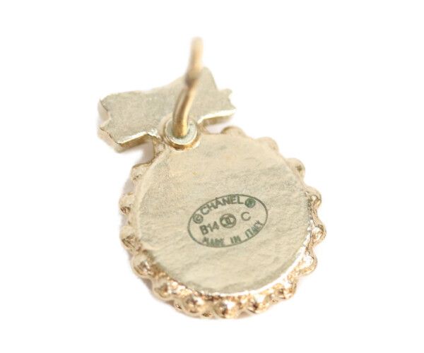 Chanel 14c Gold Round CC Logo Ribbon Earrings — view 5