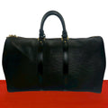 Louis Vuitton Vintage Keepall 45 Epi Leather Boston Bag Black Noir