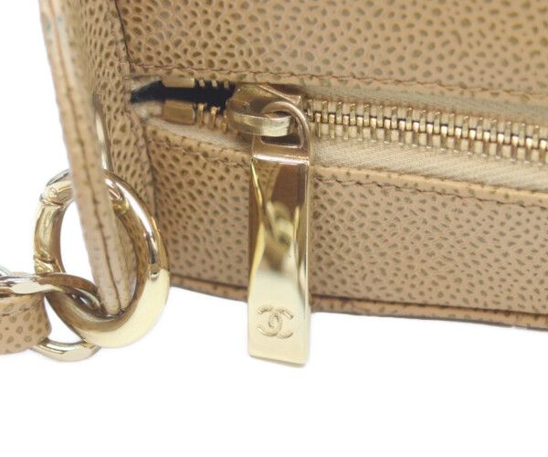 Chanel Beige Caviar Leather Quilted Shoulder Bag 26 — view 7