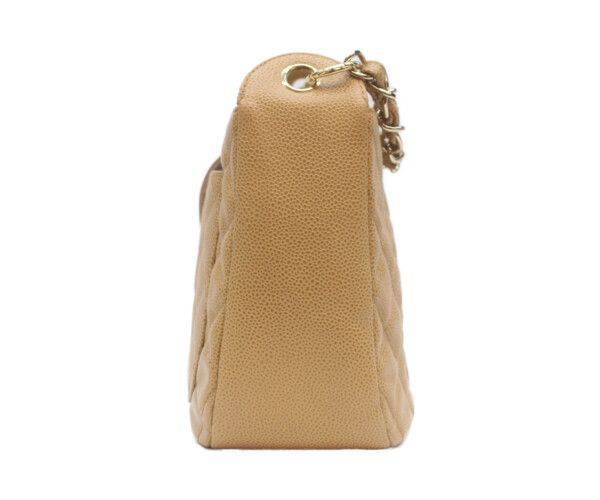 Chanel Beige Caviar Leather Quilted Shoulder Bag 26 — view 4