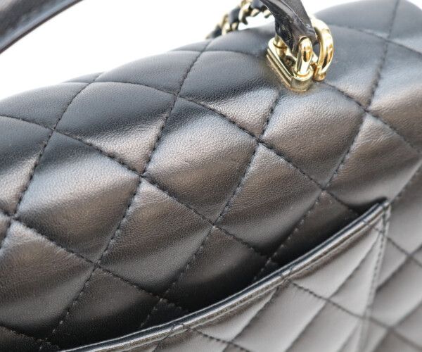 Chanel Black Lamb Top Handle Mini Quilted 20 — view 7