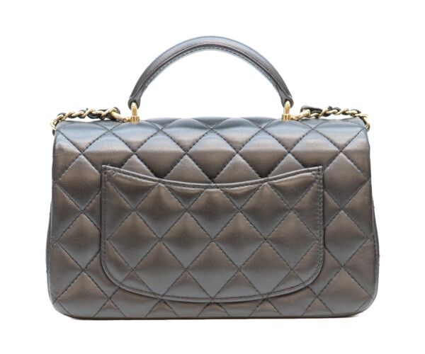 Chanel Black Lamb Top Handle Mini Quilted 20 — view 3