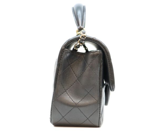 Chanel Black Lamb Top Handle Mini Quilted 20 — view 4