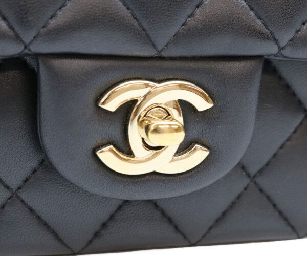 Chanel Black Lamb Top Handle Mini Quilted 20 — view 6