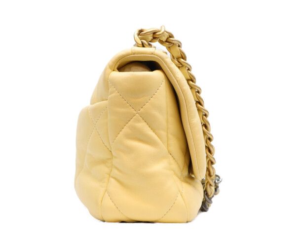 Chanel Yellow Lambskin 19 Small Chain Shoulder — view 4