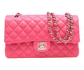 Chanel Neo Pink Lamb Silver Quilted 25 cm Shoulder