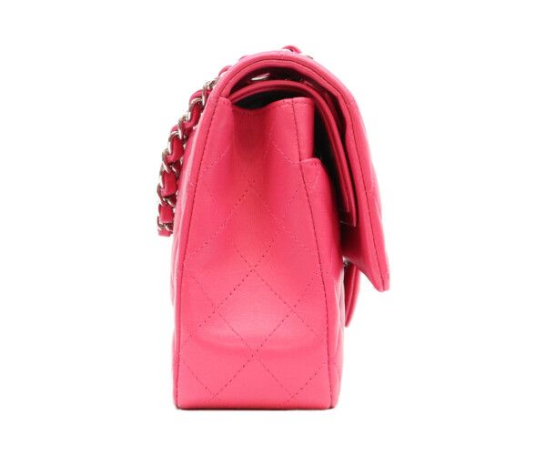 Chanel Neo Pink Lamb Silver Quilted 25 cm Shoulder — view 4