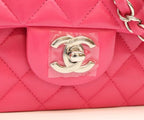 Chanel Neo Pink Lamb Silver Quilted 25 cm Shoulder — view 6