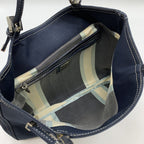 Fendi Tote Marble FF Logo Shoulder Bag Mamma Bucket Canvas Navy — view 7