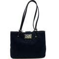 Fendi Tote Marble FF Logo Shoulder Bag Mamma Bucket Canvas Navy