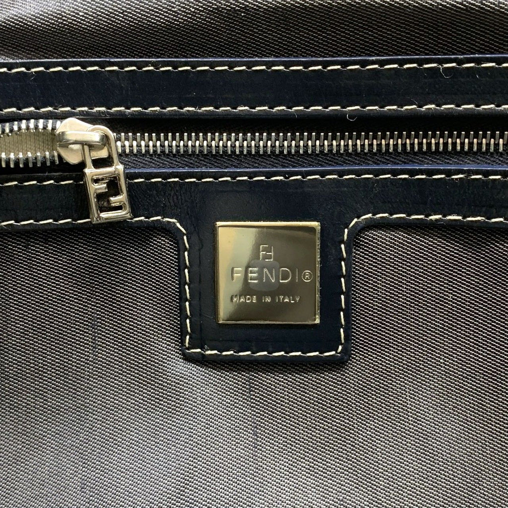 Fendi Tote Marble FF Logo Shoulder Bag Mamma Bucket Canvas Navy — view 8