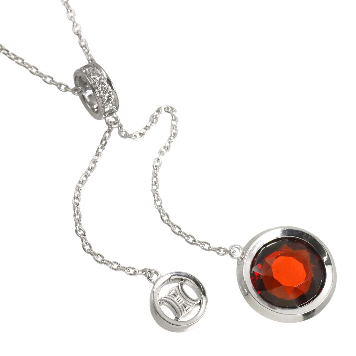 Celine Garnet Diamond Necklace 42 cm 18k WG White Gold — view 3