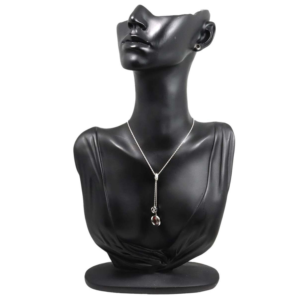 Celine Garnet Diamond Necklace 42 cm 18k WG White Gold — view 8