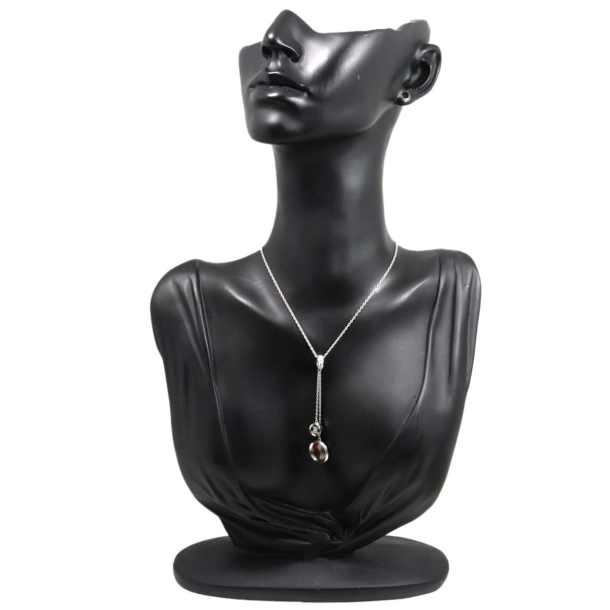 Celine Garnet Diamond Necklace 42 cm 18k WG White Gold — view 8