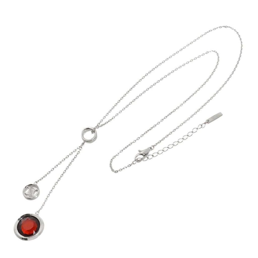 Celine Garnet Diamond Necklace 42 cm 18k WG White Gold — view 2