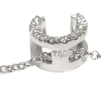 Celine Horse Shoe Diamond Necklace 42 cm 18k WG YG White Yellow — view 6