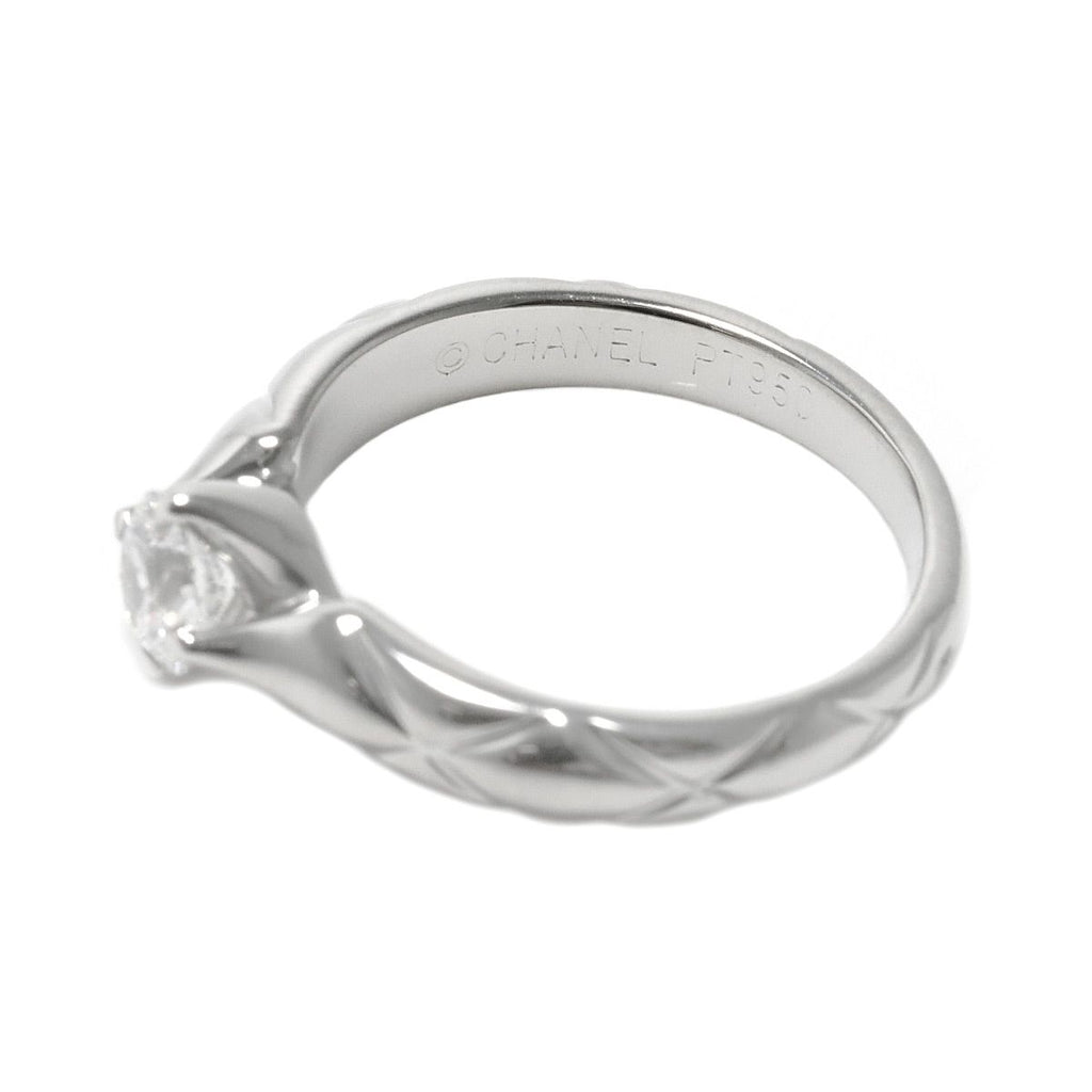 Chanel Quilted Engagement Ring Diamond Pt Platinum — view 3